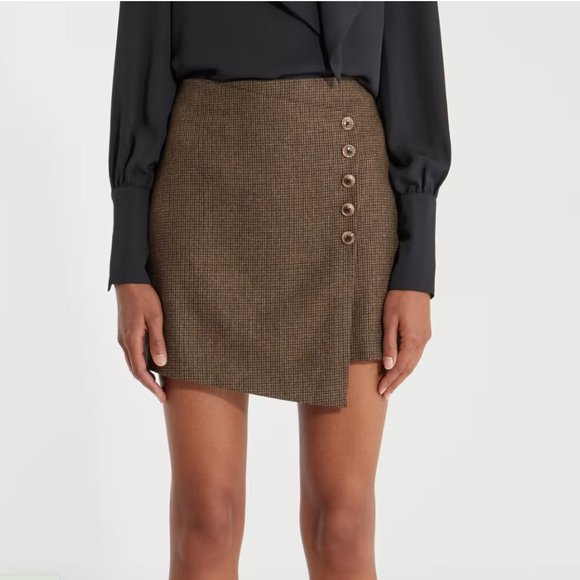 Billie the Label margaret wool mini wrap skirt sz 2 - Picture 1 of 6